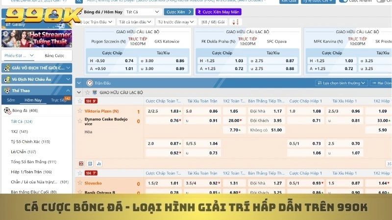 Cá cược bóng đá - Loại hình giải trí hấp dẫn trên 99ok