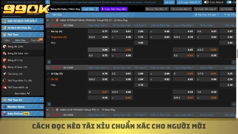 Cách đọc kèo tài xỉu chuẩn xác cho người mới