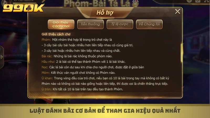 Luật đánh bài cơ bản để tham gia hiệu quả nhất