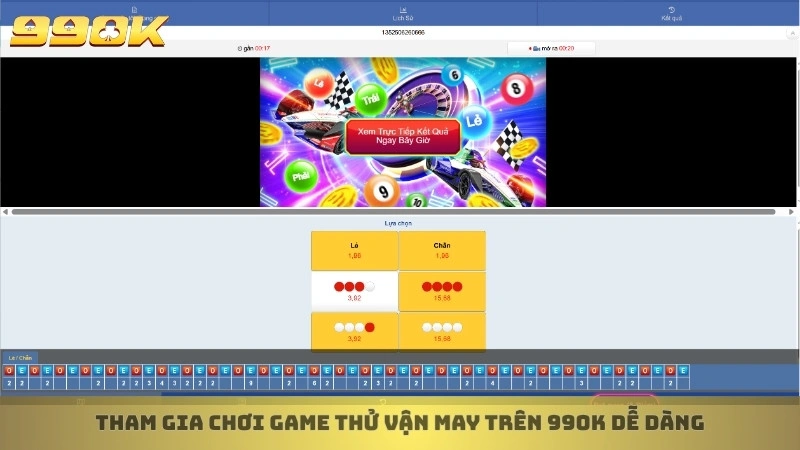Tham gia chơi game thử vận may trên 99ok dễ dàng